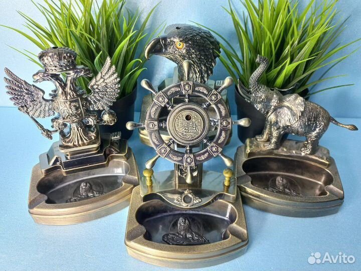 Пепельница из металла + зажигалка 4модели