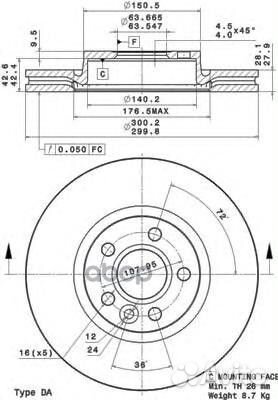 09.A427.11 диск тормозной передний Ford Galaxy