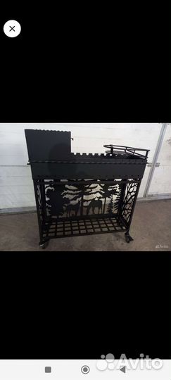 Мангал с печью под казан