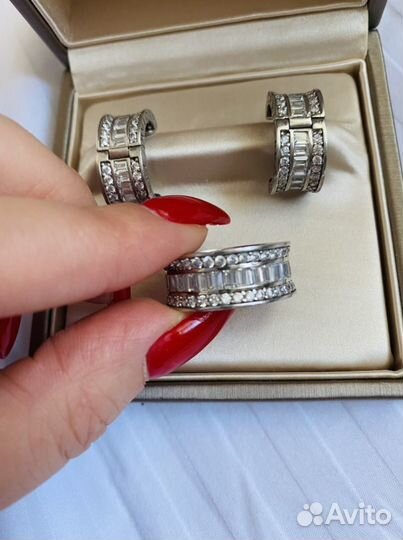 Комплект серги и кольцо