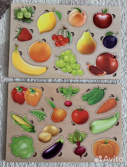 Рамка-вкладыш фрукты и овощи для малышей