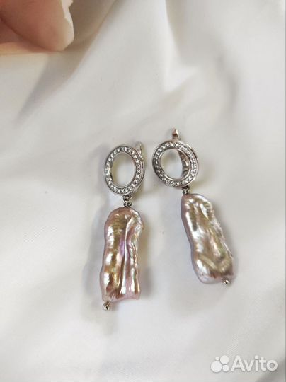 Серьги с барочным жемчугом