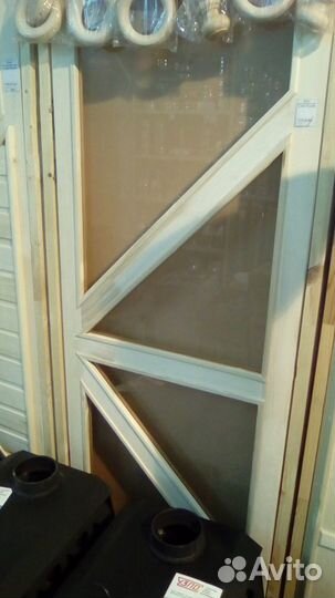 Дверь в баню Деревянная/ Деревянная со стеклом