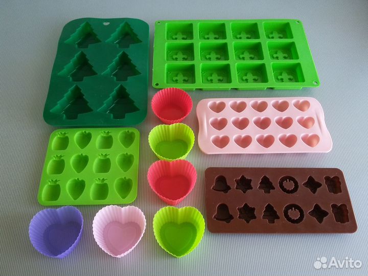 Силиконовые формы для льда, конфет, выпечки. Набор