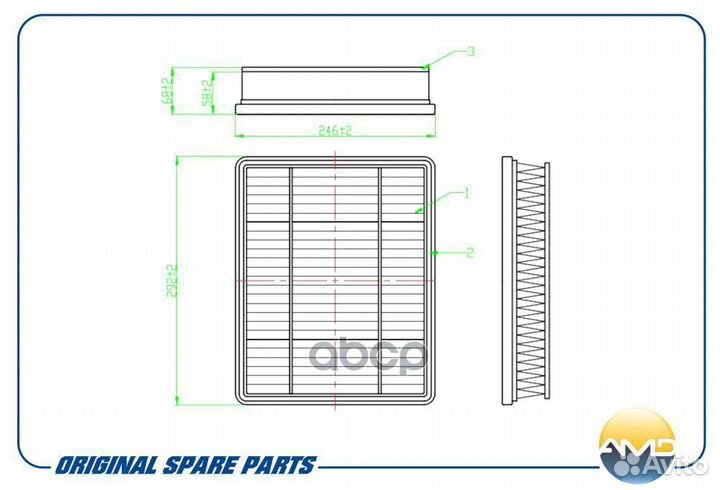 Фильтр воздушный AMD.FA415 AMD