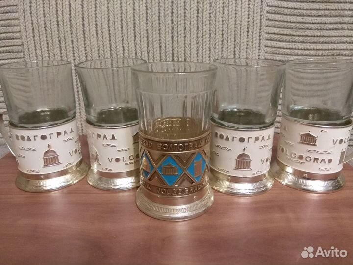 8 подстаканников. СССР серия волгоград. эмаль