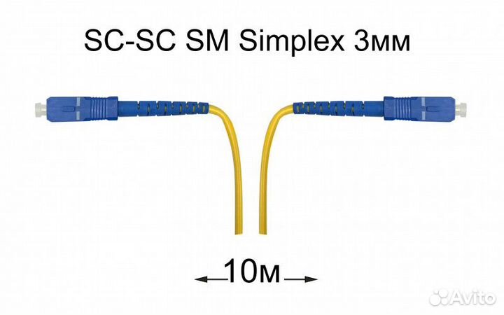Патч-корд оптический SC-SC UPC/UPC SM Simplex 3мм