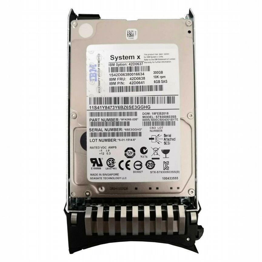 [42D0638] Жесткий Диск Ibm 300gb Sas 2.5 42d0638