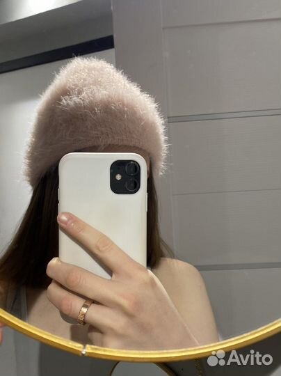 Шапка Pull&Bear под ангору розовая