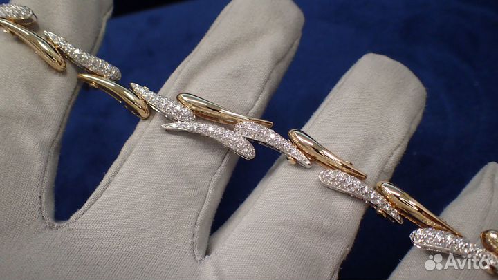Золотой браслет с бриллиантами 2.03 карат