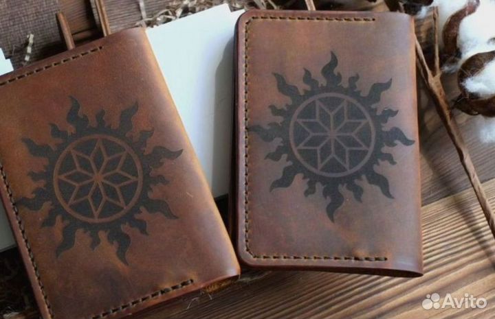 Обложка на паспорт натуральная кожа, подарок врачу