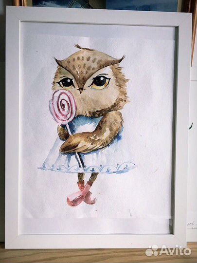 Постер Декор для детской, акварель, картины кит