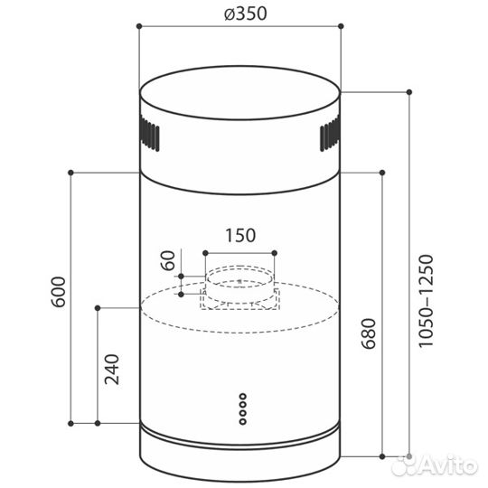 Вытяжка Lex Tubo 350 Inox