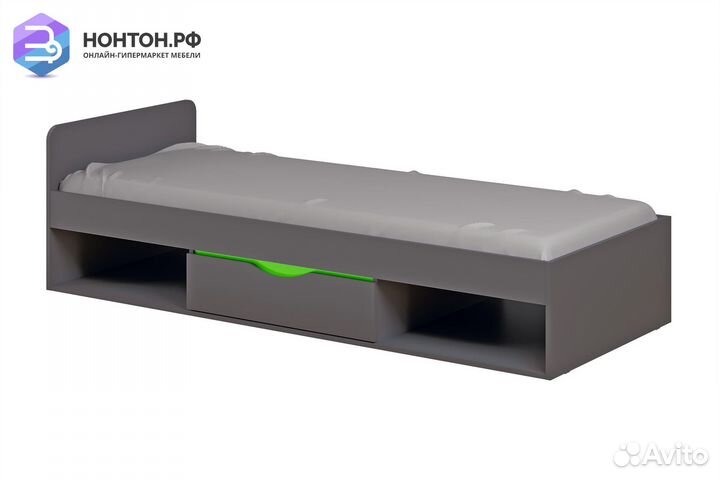 Кровать Неаполь графит / олива