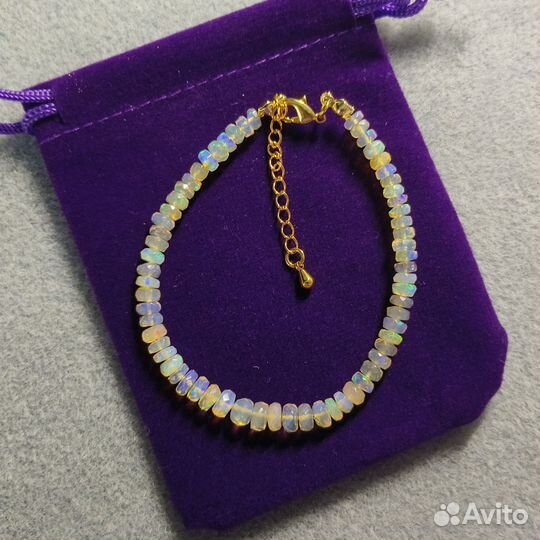 Браслет из природных крупных жёлтых опалов