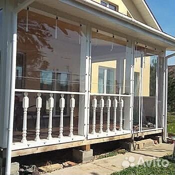 Мягкие окна пвх для веранды Белая окантовка