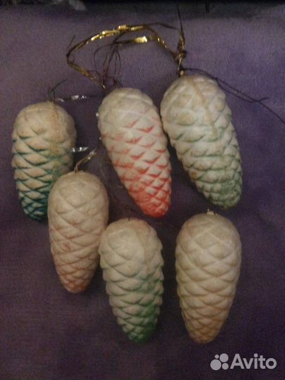 Советские ёлочные игрушки-шишки