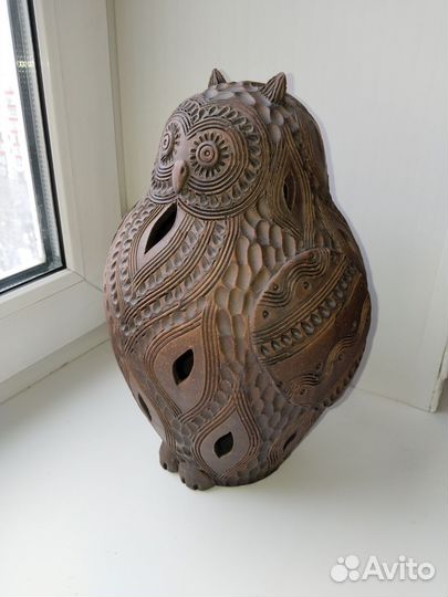 Керамическая сова для хранения лука