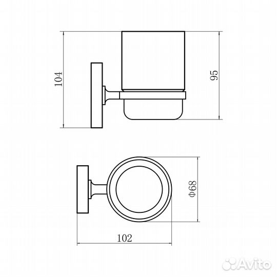 Стакан для ванной комнаты fashun A1906, хром