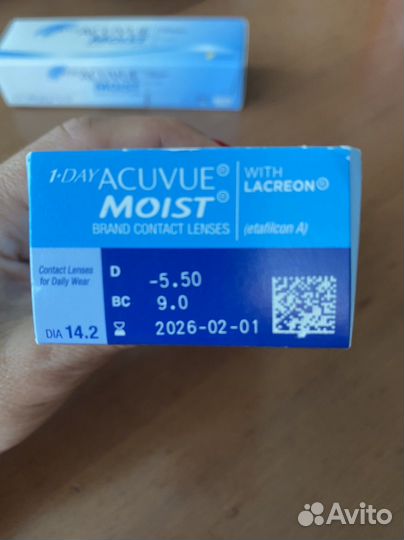 Линзы однодневные 1-day Acuvue Moist