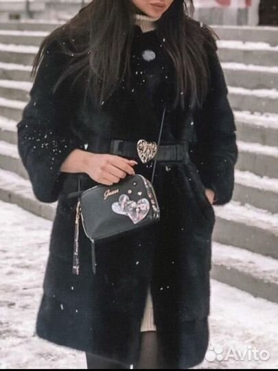 Норковая шуба женская итальянская черная