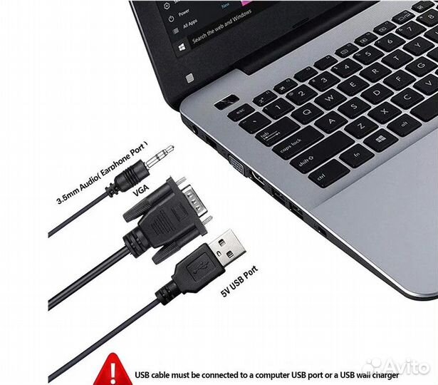 Кабель-конвертер 1,2 метра из VGA в hdmi, vga-hdmi