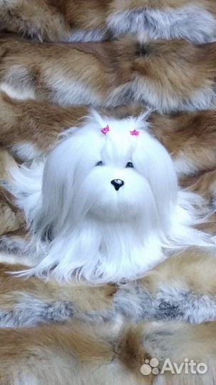 Игрушка «мальтийская болонка» из нат.меха