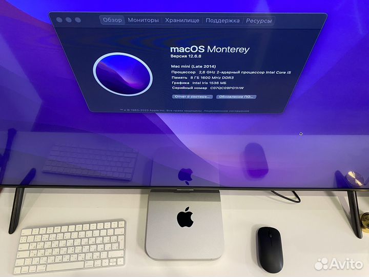 Apple Mac mini 2,6GHz, 8gb, 1Tb +128ssd