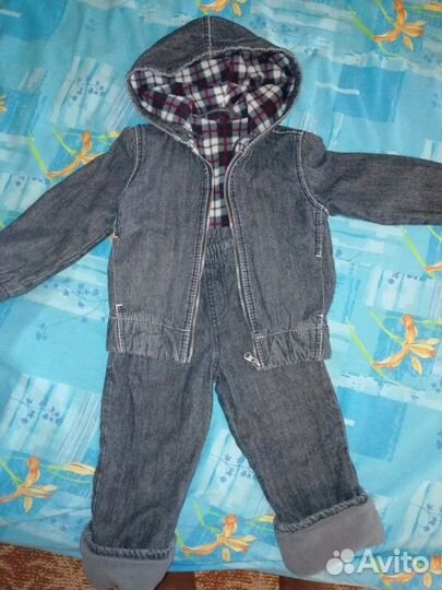 Комплект детский джинсовый на 1.5-2 года с флисово