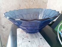 Салатница ваза СССР, цветное стекло