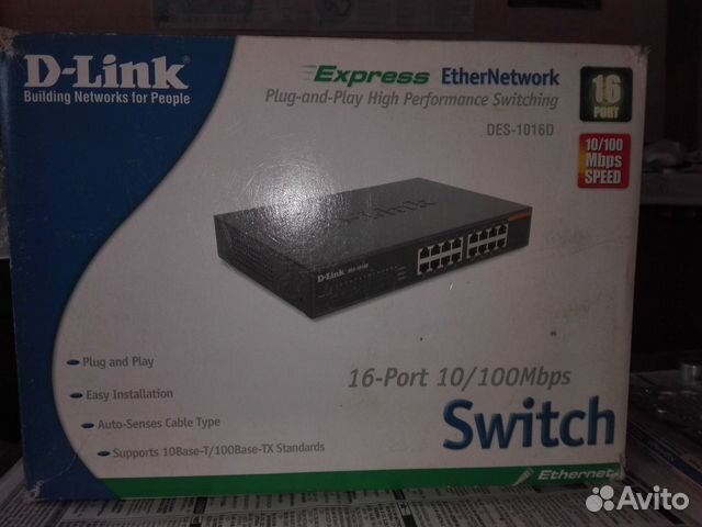 Switch D-Link DE1016D 16-Port 10/100Mbps коммут