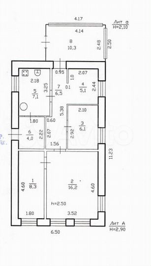 Дом 63,6 м² на участке 5,3 сот.