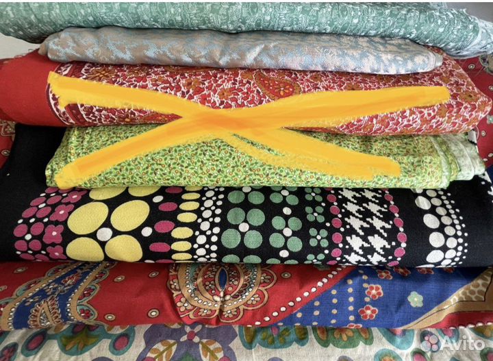 Отрезы ткани СССР, фланель, шёлк, вельвет