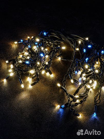 Гирлянда Уличная бахрома 100L LED 3х0,6м черн.пров