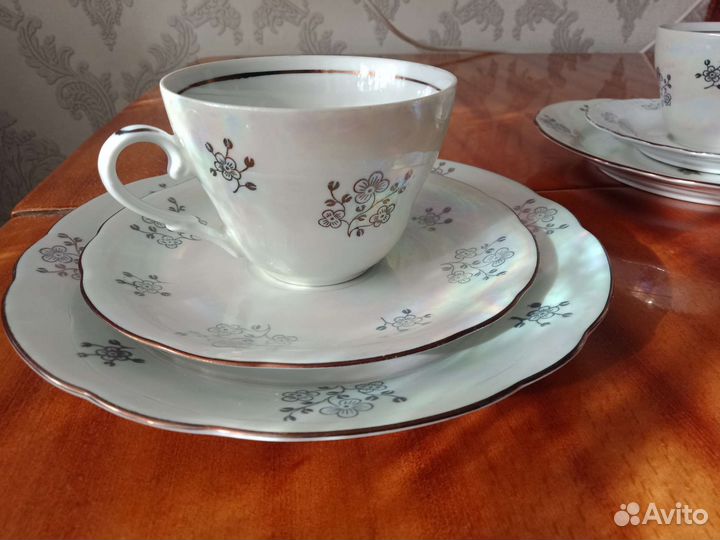 Чайно - кофейный сервиз ГДР Роза