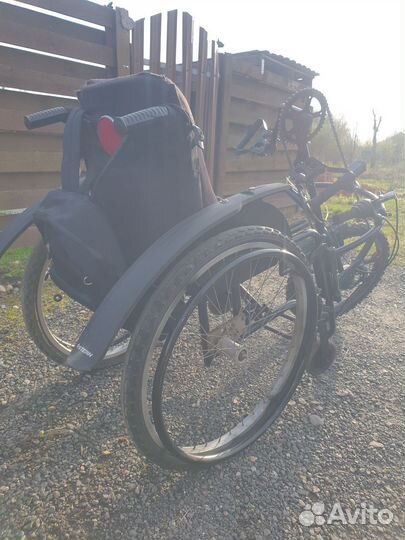 Велоприставка к инвалидной коляске