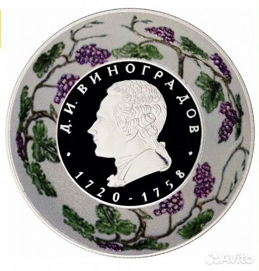 2 рубля Д.И. Виноградов 1720-1758 Серебро 925