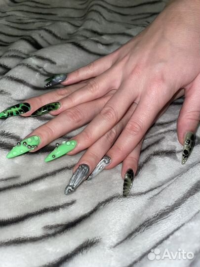 Маникюр, наращивание ногтей, крейзи дизайны