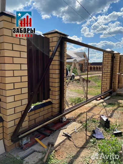 Откатные ворота с установкой