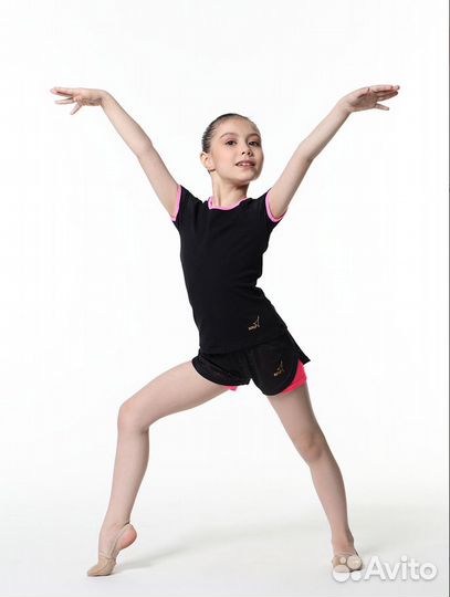 Футболка RG604-11 черный / розовый неон (42)