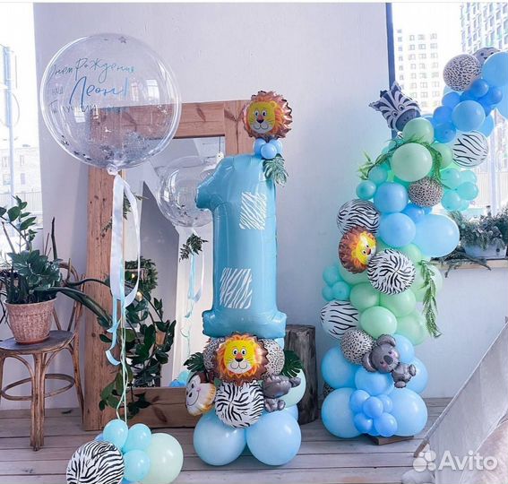 Воздушные шары гелиевые на первый день рождения