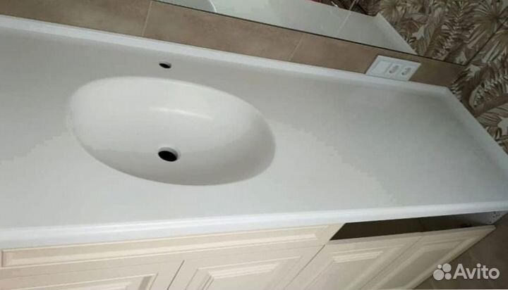 Столешница для ванной из искуственного камня