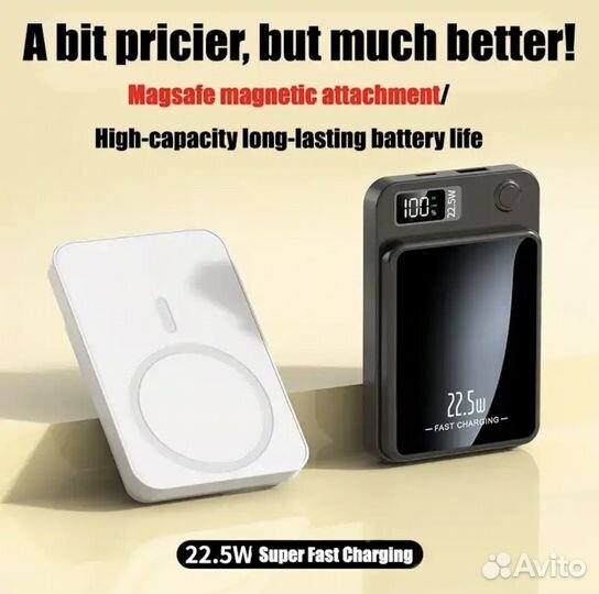 Пауэрбанк магнитный Xiaomi, 10.000 mAh,22,5 w