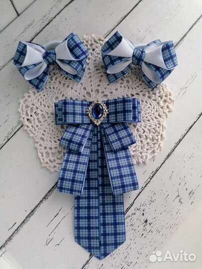 Школьные бантики и галстук(набор)