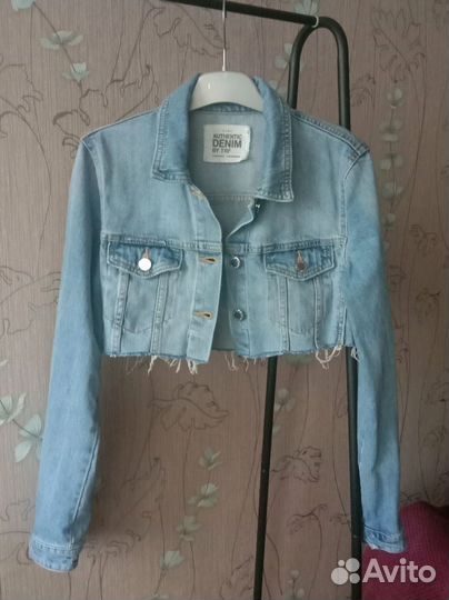 Джинсовая куртка укороченная Zara 42 размер