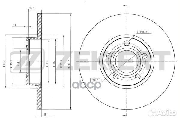 Диск торм. зад. Audi 100 86- A6 I II 94- Sko