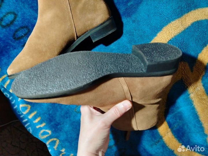 Полусапожки женские, натуральная замша