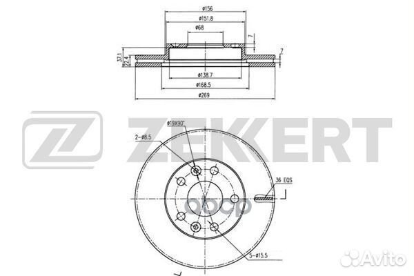 Диск торм. перед. Renault Duster 12- bs-5594 Ze