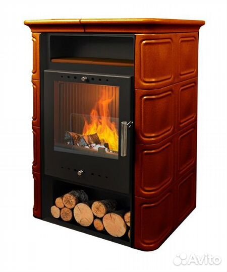 Кафельная печь NordFlam vera Цвет кафеля: зелёный