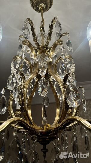 Люстра хрустальная бронзовая